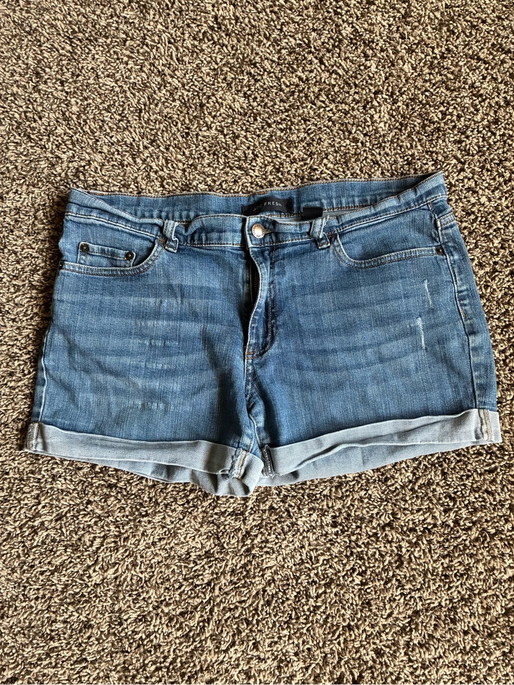 Joe Fresh Medium Blue Rolled-Hem Denim Shorts